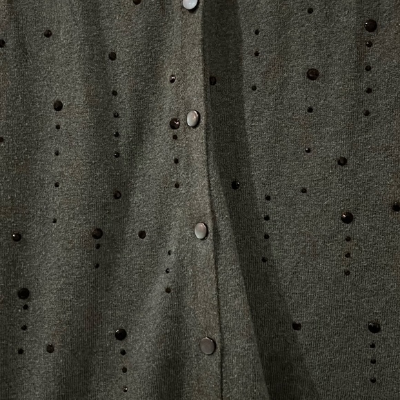 Merona emerald green lightweight dressy button down sweater Sz M - Picture 3 of 5